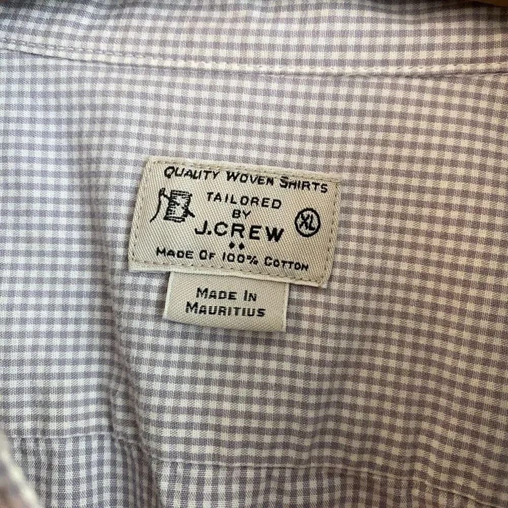 J. Crew Men's Button Down Gingingham - XL